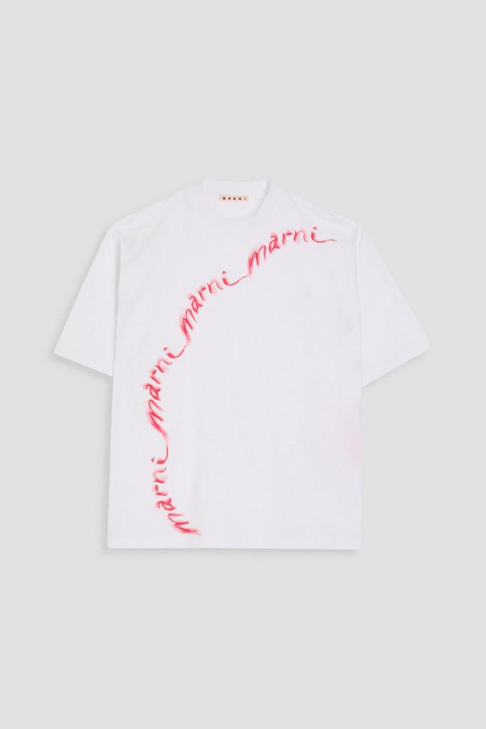 ★MARNI★ Logo Organic Short Sleeve T-Shirt White THJET49EPH White organic cotton T-shirt with logo | Marni