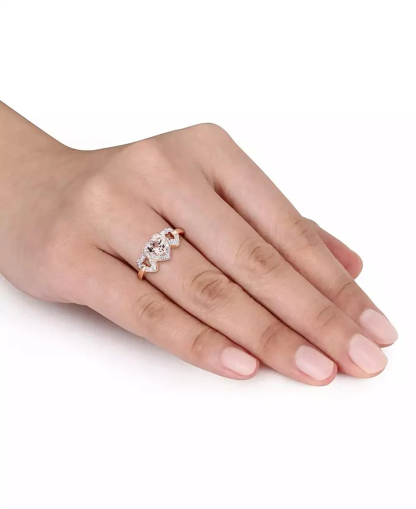 Macy
s Morganite and Diamond Linked Heart Ring 2