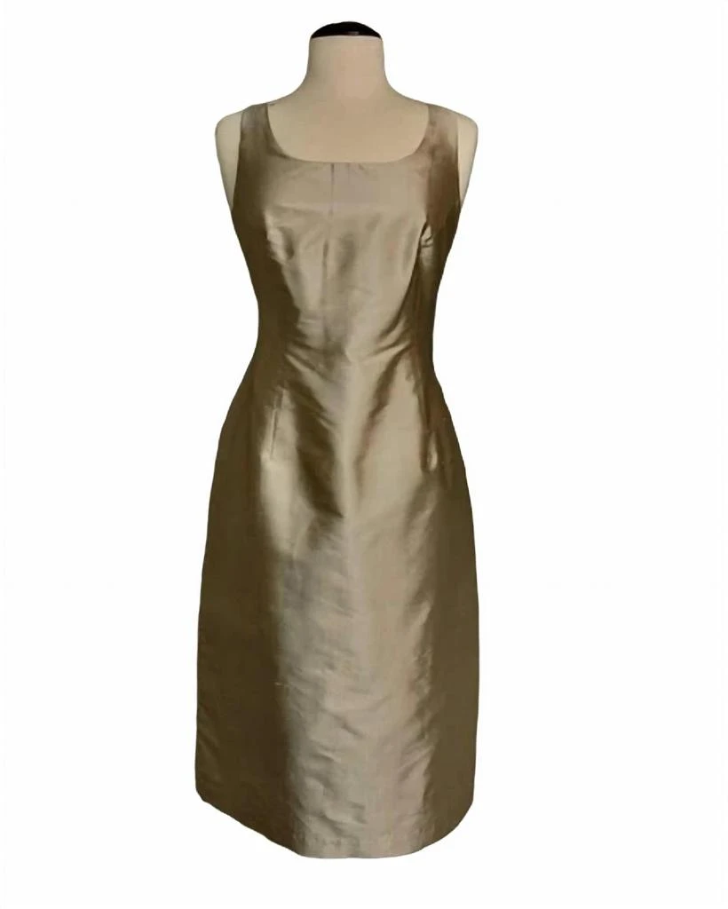 Connie Roberson Audrey Dress In Cream/tan 1