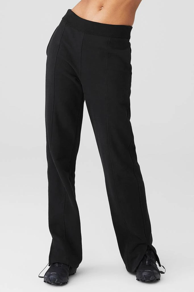 Alo High-Waist Free Time Straight Leg Sweatpant - Black 1