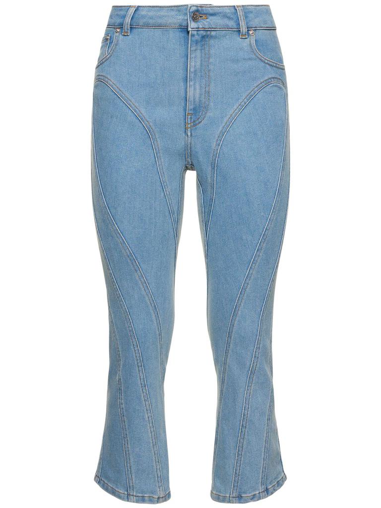 MUGLER Laser Snake Denim High Rise Zip Jeans Black 36
