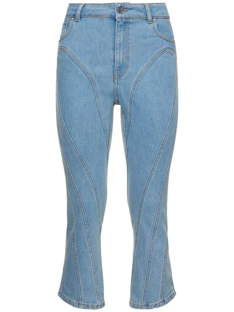 Mugler Stretch Denim Cropped Jeans 1