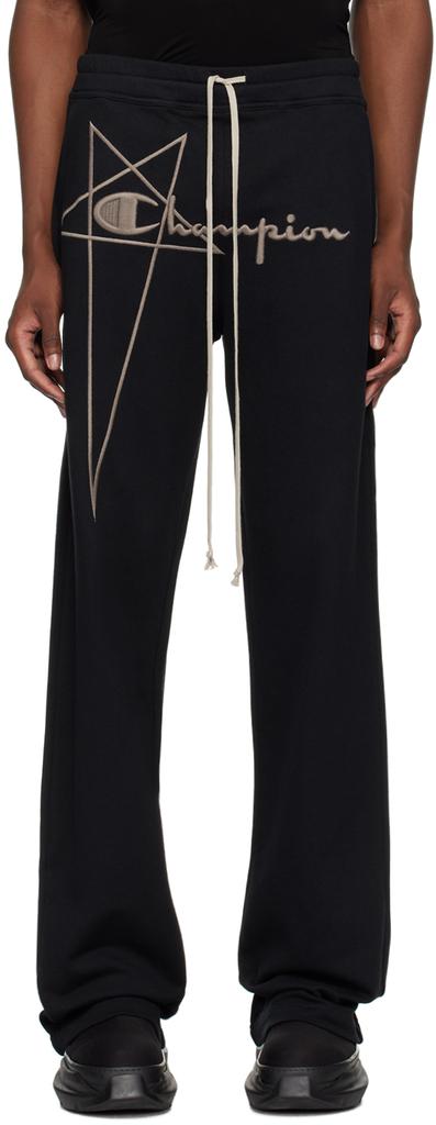 Rick Owens Black Champion Edition Dietrich Sweatpants
