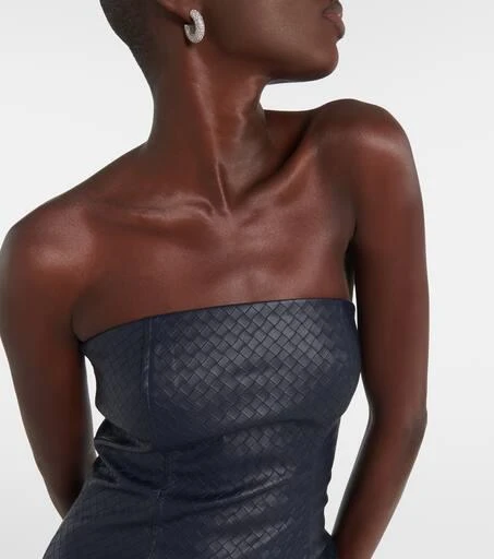 ROTATE Birger Christensen Strapless faux leather midi dress 4