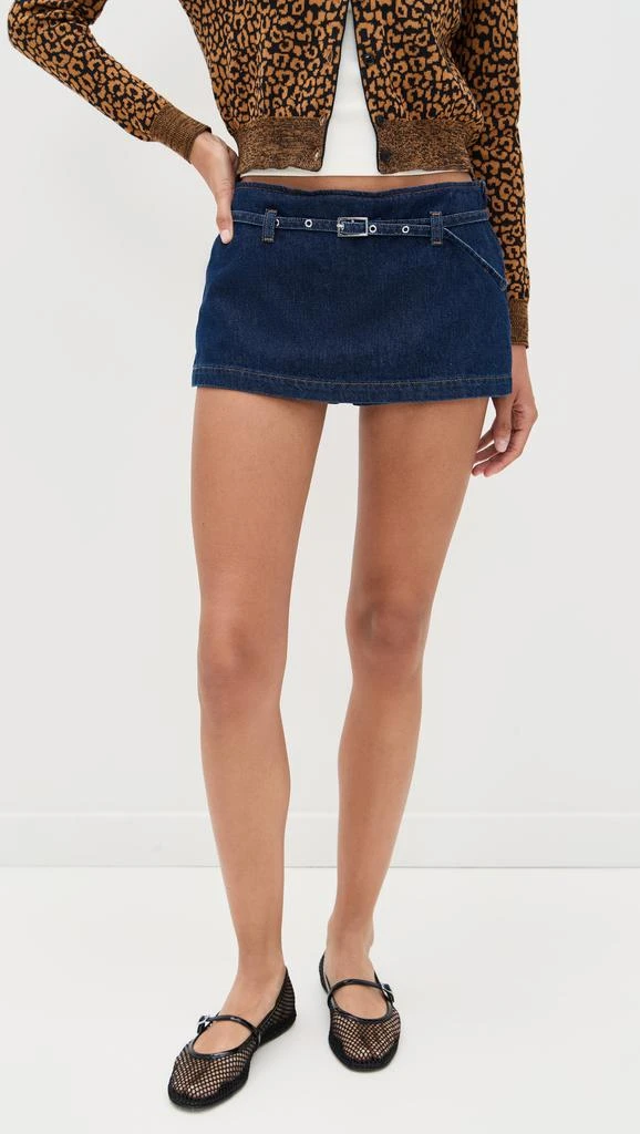 Reformation Khloe Low Rise Denim Skort 6