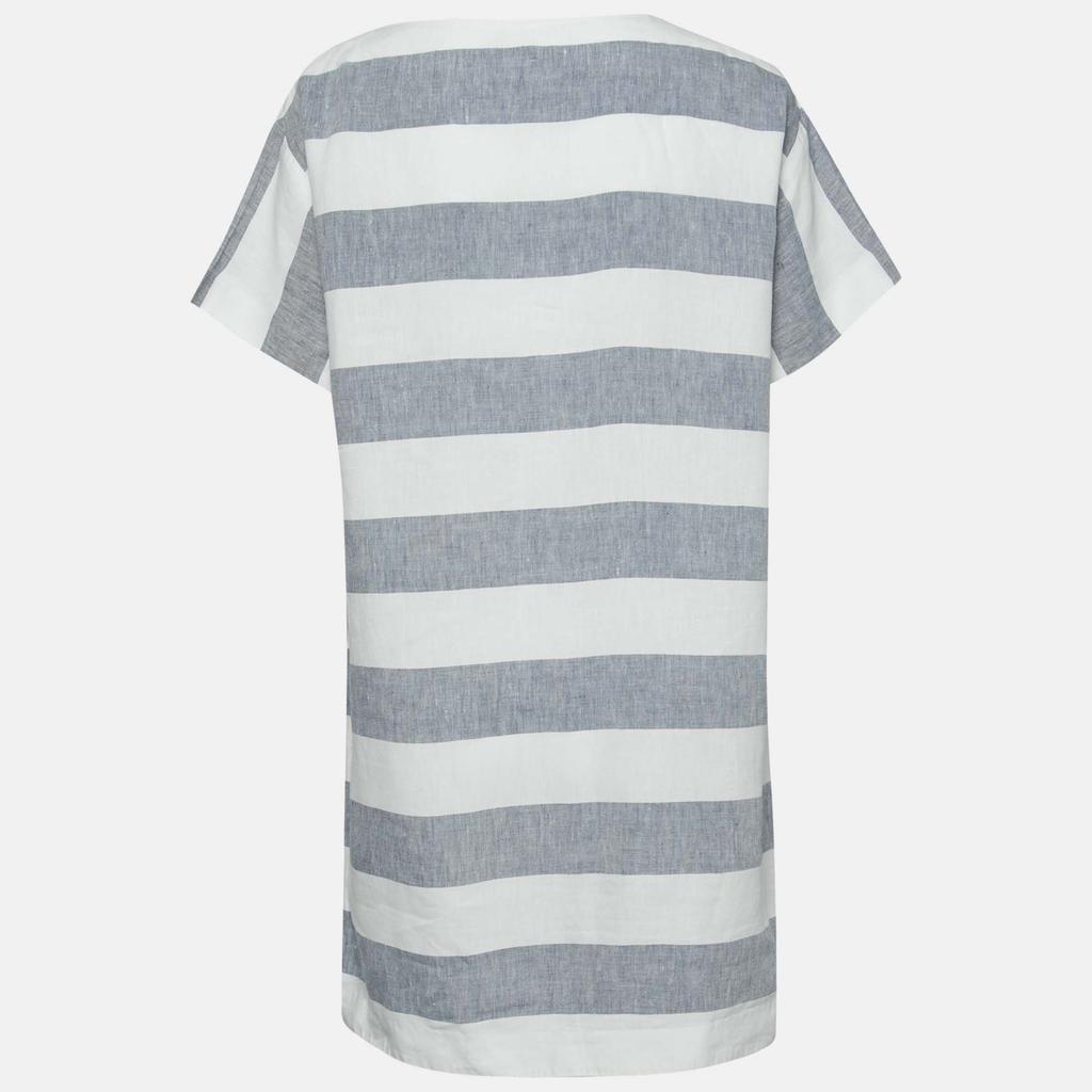 Weekend Max Mara Weekend Max Mara Blue & White Striped Linen Dress M