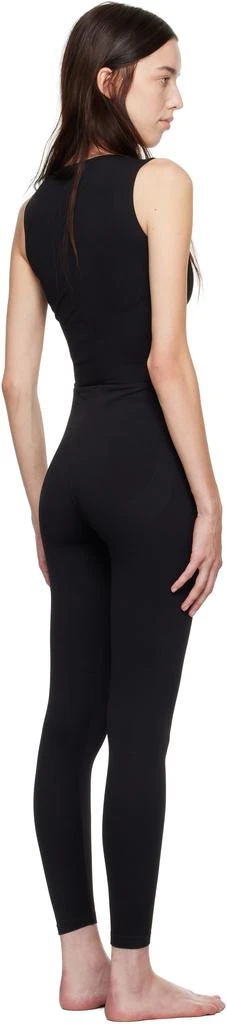 SKIMS Black Contour Nylon Front Zip Catsuit 3