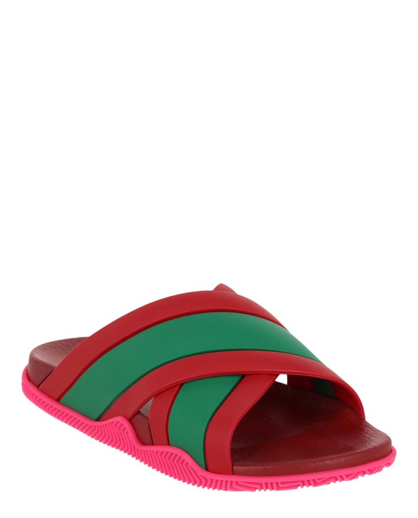 Gucci Rubber Web Striped Sandals