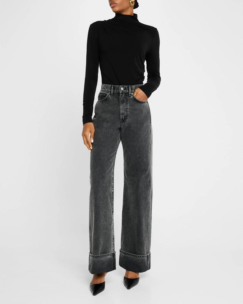 VERONICA BEARD Taylor High-Rise Wide Cuffed Jeans 2