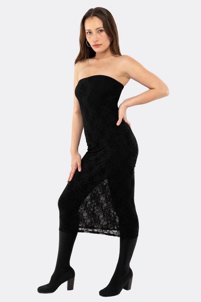 Los Angeles Apparel FNS800 - Floral Lace Midi Tube Dress 3