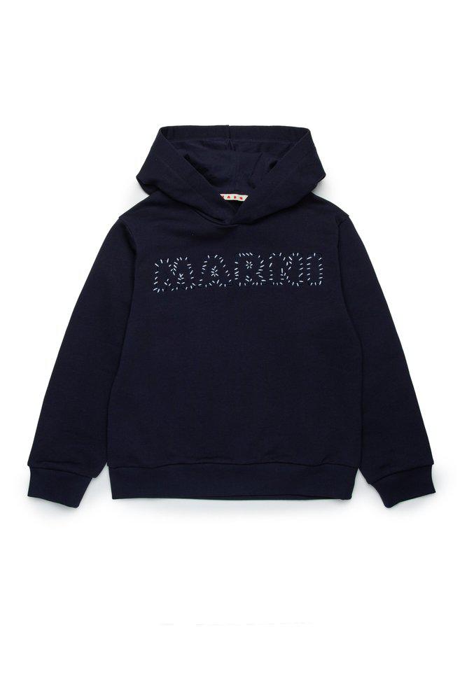 Marni Marni Kids Logo Embroidered Hoodie