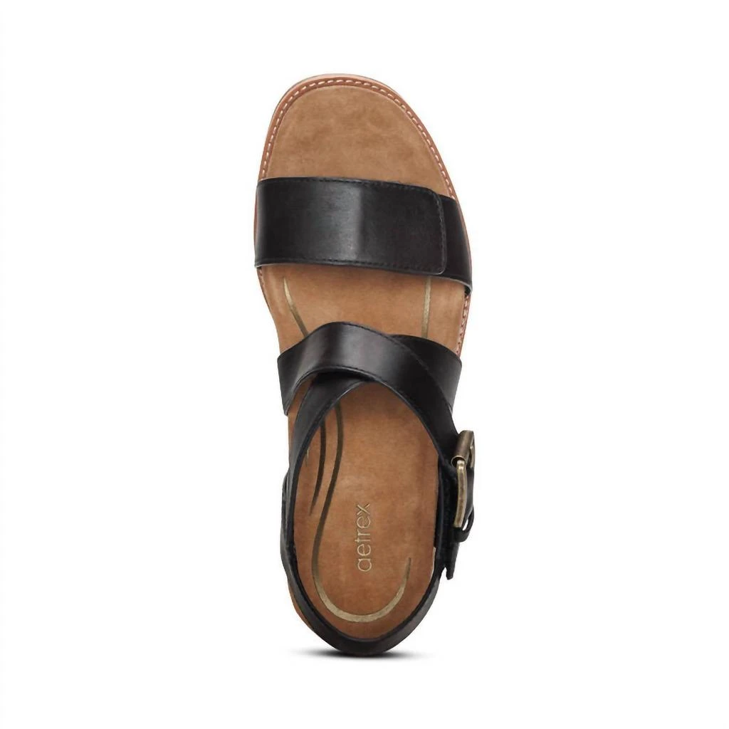 Aetrex Aetrex - Women's Kristin Adjustable Cross Strap Low Heel Sandals 5