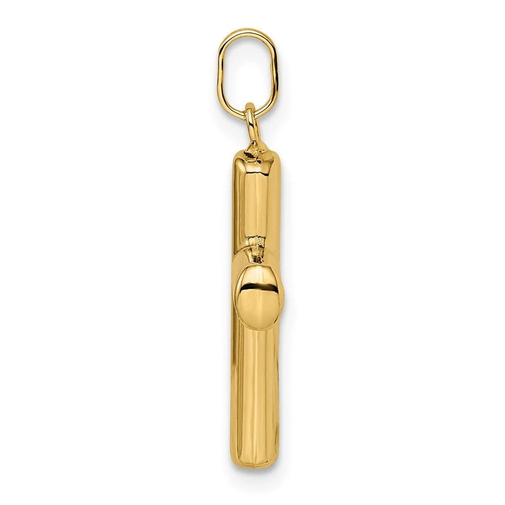 Diamond2Deal 14k Yellow Gold Polished Puffed Cross Pendant 2