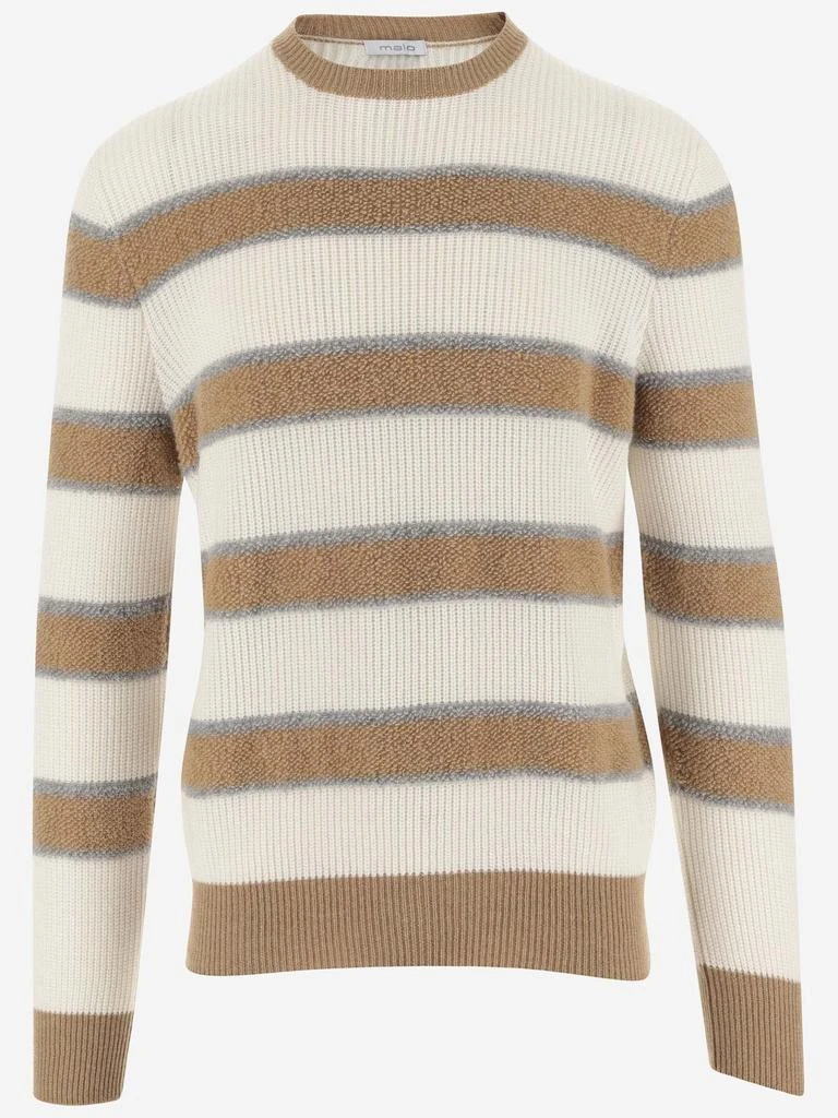 MALO Malo Striped Crew Neck Sweater 1