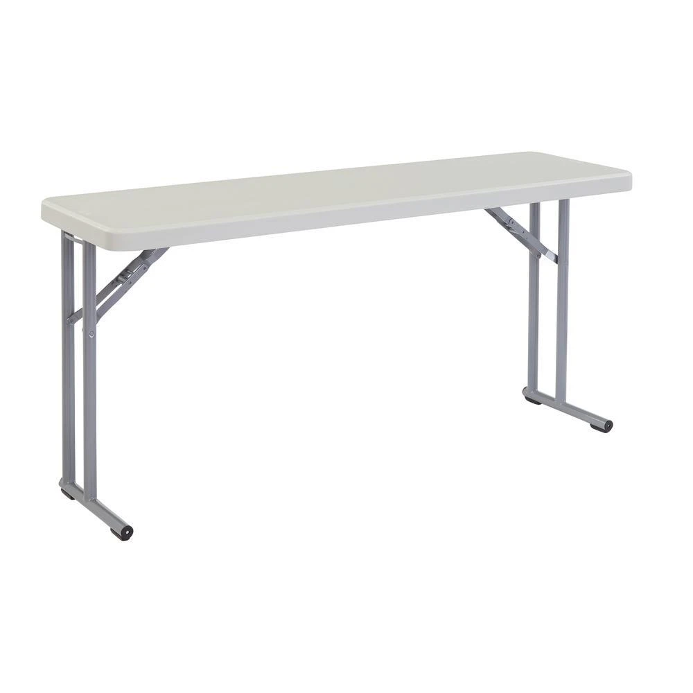 National Public Seating NPS 18" x 60" Heavy Duty Seminar Folding Table, Speckled Grey 1