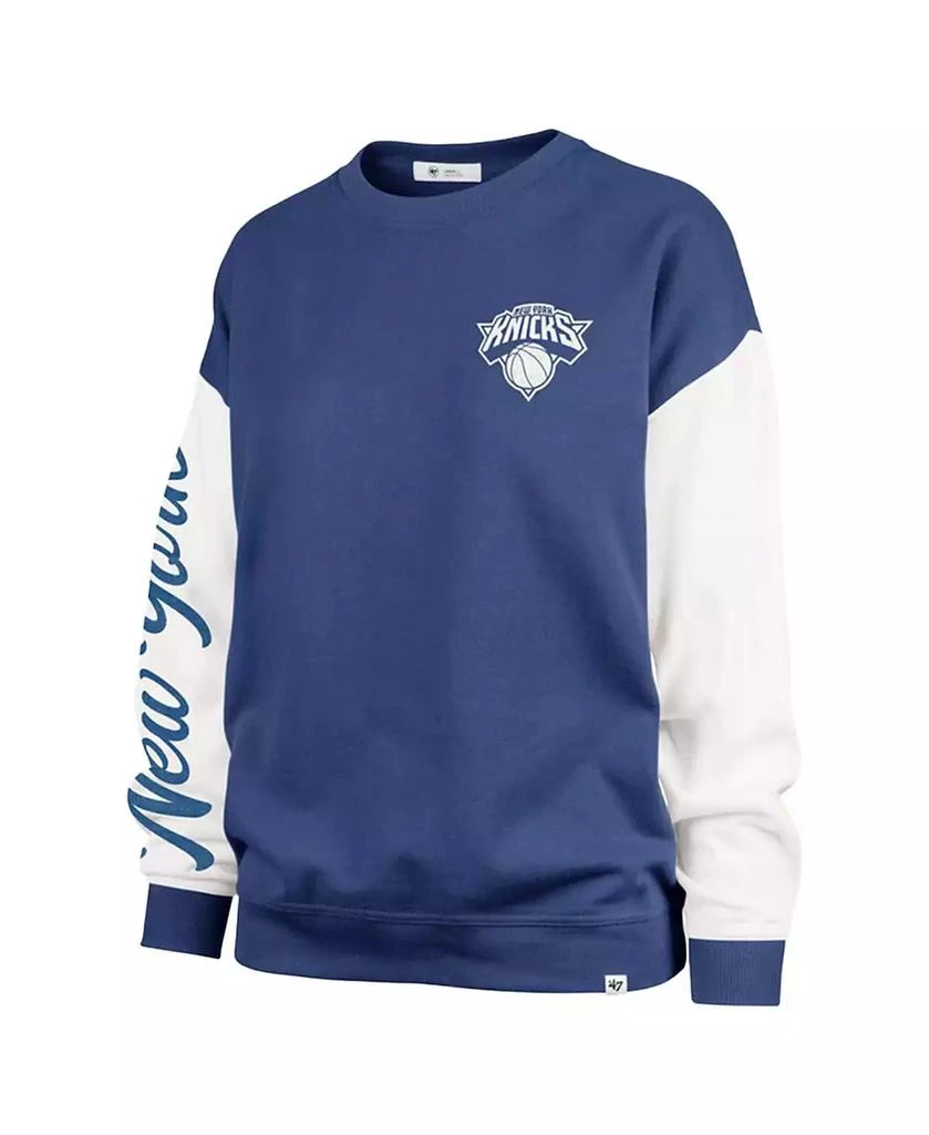 47 Brand Women's Blue New York Knicks Plus Size Oversized Rise Andie Pullover Sweatshirt 2