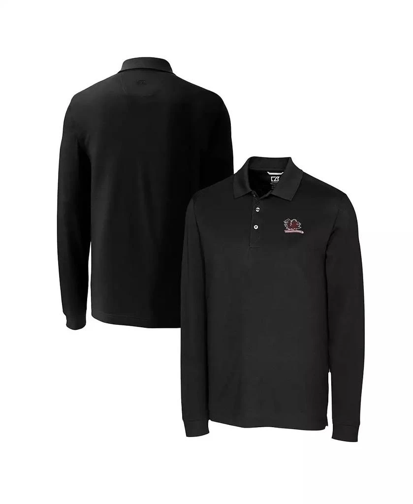Cutter & Buck Men's Black South Carolina Gamecocks Advantage Tri-Blend Pique Long Sleeve DryTec Polo 1