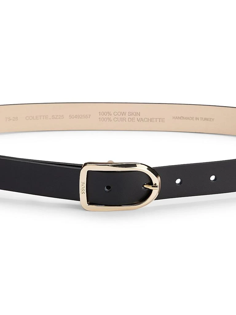 Hugo Boss Leather Belt with Gold-Tone Buckle 4