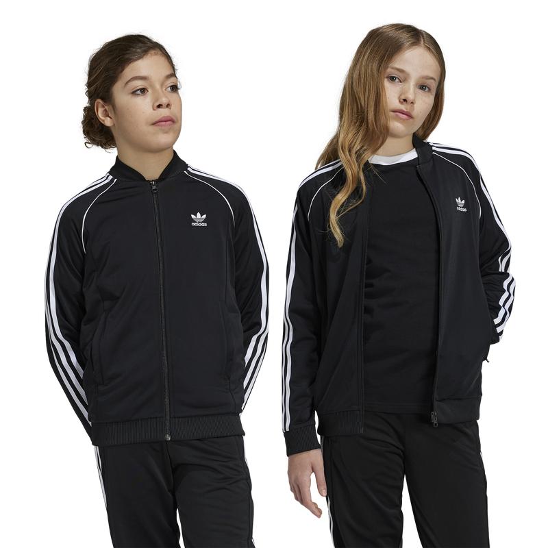 Adidas Kids Originals Adicolor Superstar Track Top in Black Black Size Medium Polyester