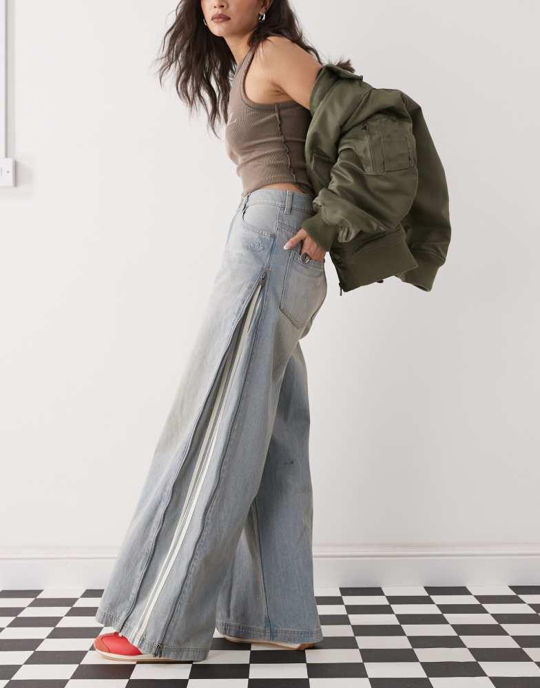 adidas Originals Adilenium Season 3 side zip jeans in light wash