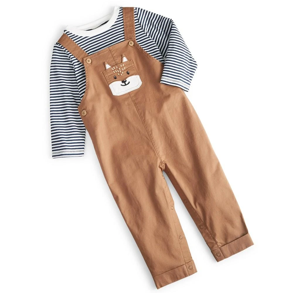 First Impressions Baby Boys Fox Overalls and T Shirt, 2 Piece Set, Created for Macy's 1