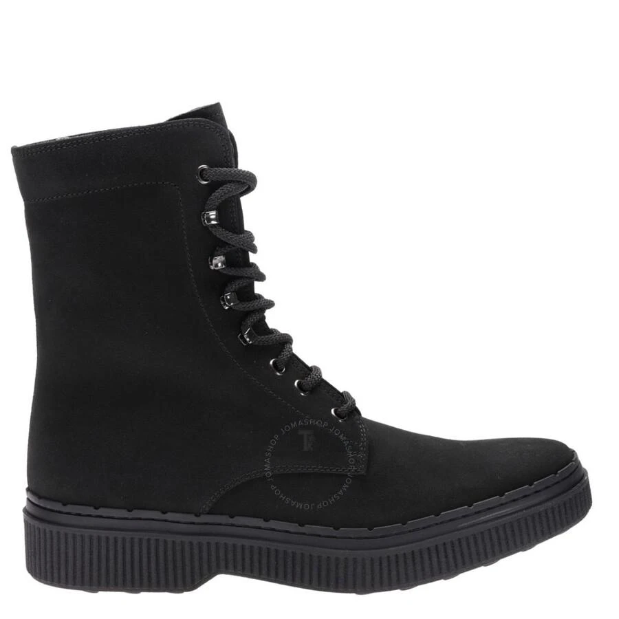 Tod's Men's Black Suede Lace-Up Stivaletto Gomma Ankle Boots 1
