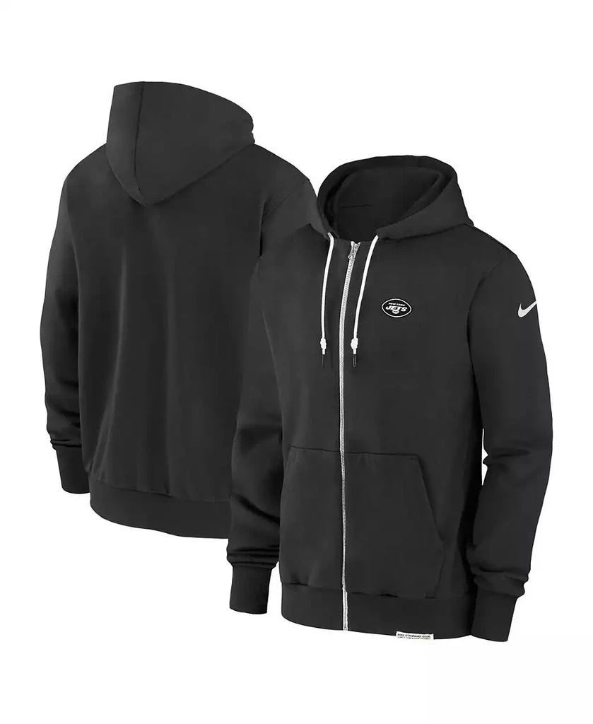 NIKE Men's Black New York Jets Sideline Performance Full-Zip Hoodie Sweatshirt 1