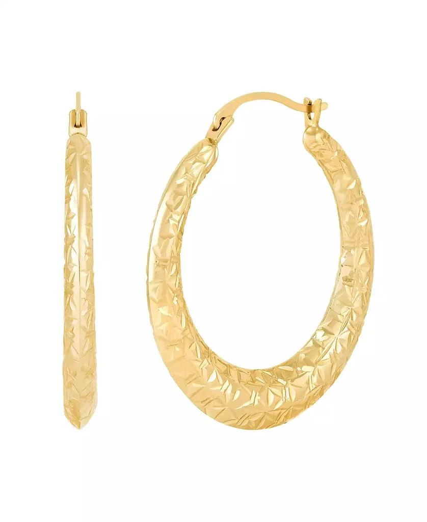 Macy's Polished Round Back to Back Hoop Earrings in 10K Yellow Gold 1
