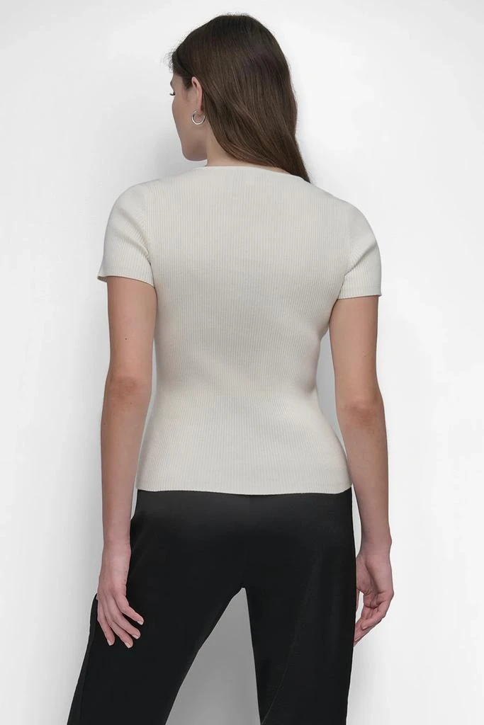 DKNY CAP SLEEVE SQUARE NECK SWEATER 2