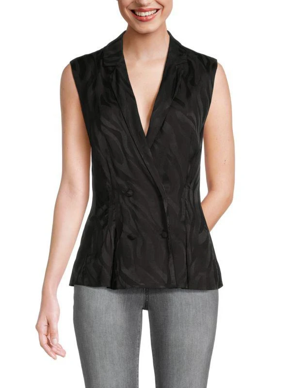 French Connection Ara Double Breasted Satin Vest 1