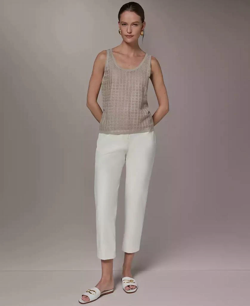 Donna Karan Women
s Grid Pattern Sleeveless Sweater 5
