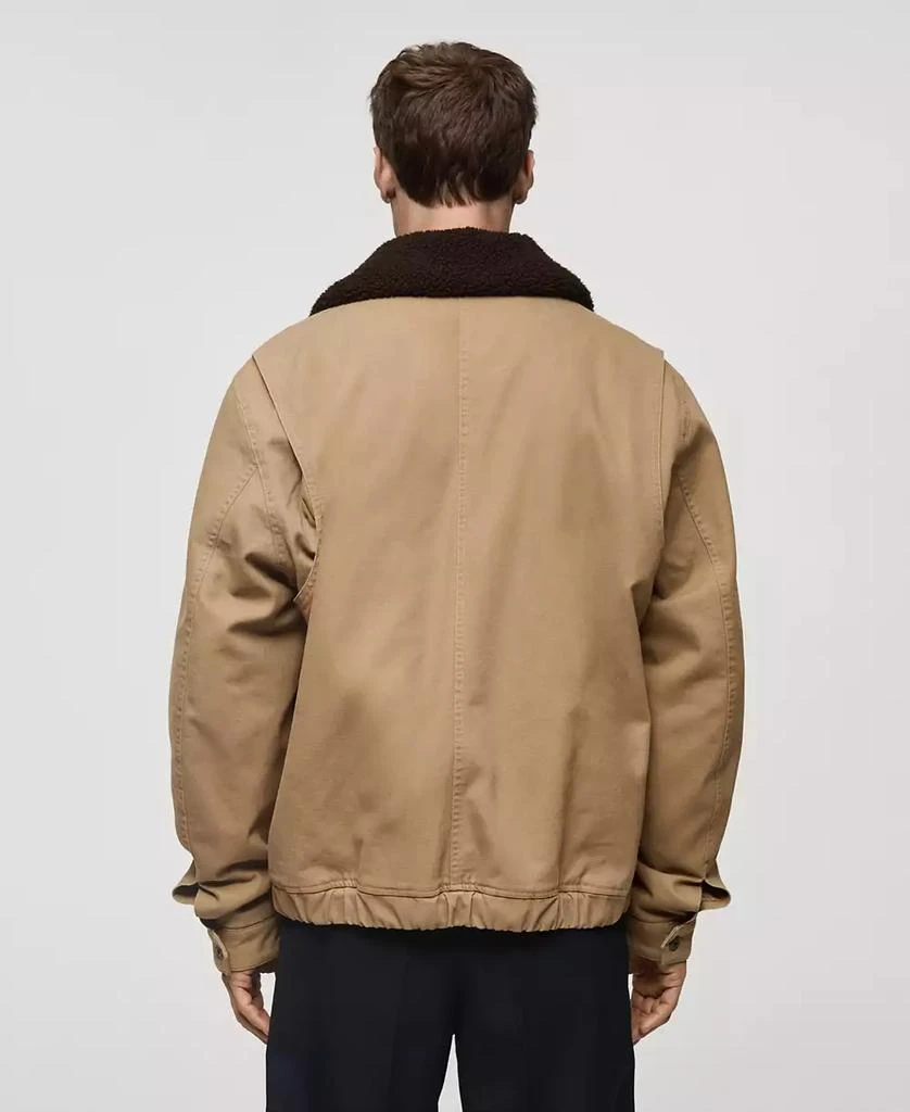 Mango Men
s Sheepskin Collar Quilted Jacket 3