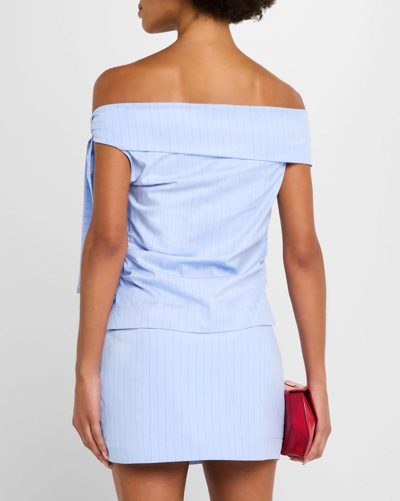 SIR. Lori Pinstripe Off-The-Shoulder Top 3
