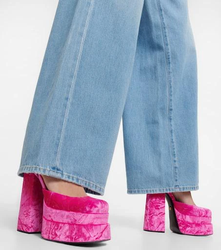 Versace Medusa Aevitas velvet platform pumps 4