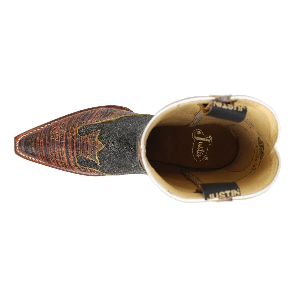 Justin Boots Vera Black Snip Toe Pull On Cowboy Boots 4