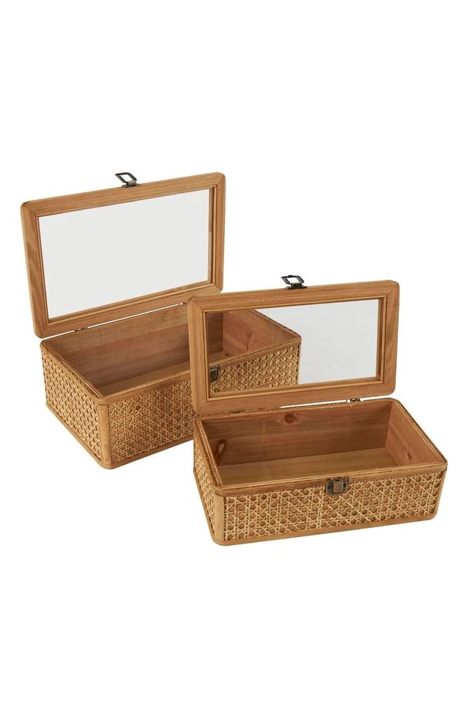 UMA Contemporary Set of 2 Natural Rattan Boxes 6