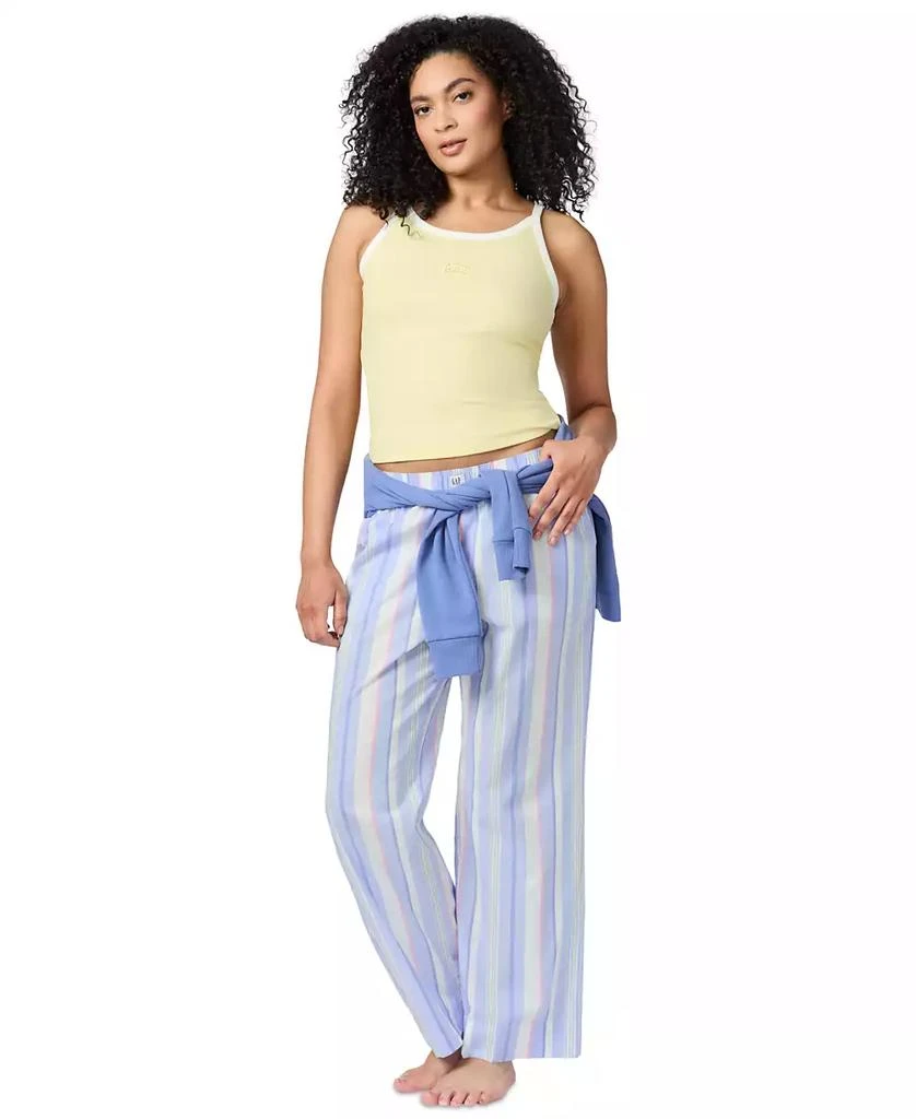 GAP Women's Striped Poplin Pajama Pants, Exclusively at Macy's 7