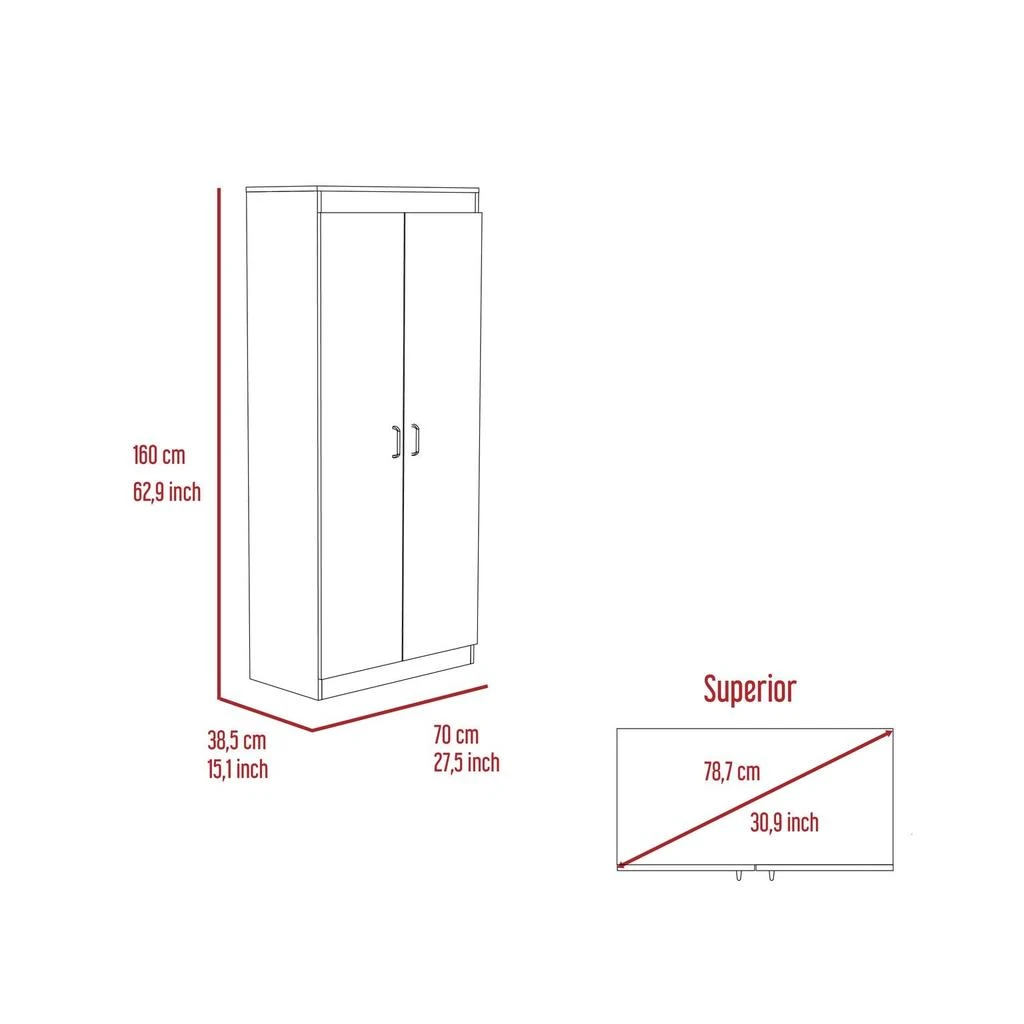 Streamdale Furniture Streamdale Cherry Hill 5-Shelf Pantry Cabinet White 5