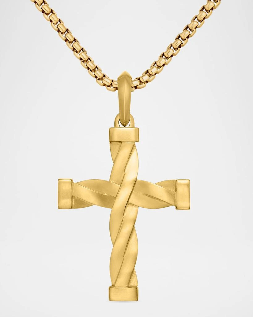 David Yurman DY Helios Cross Pendant in 18K Gold, 36mm