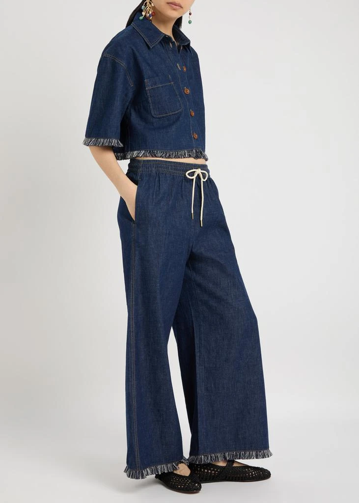 Zimmermann Rhiannon fringe-trimmed denim trousers 4