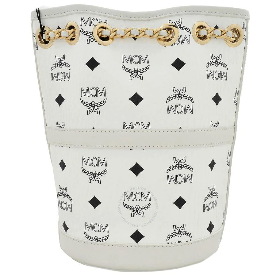 Mcm Ladies Baren Chain Backpack In Visetos - White 1