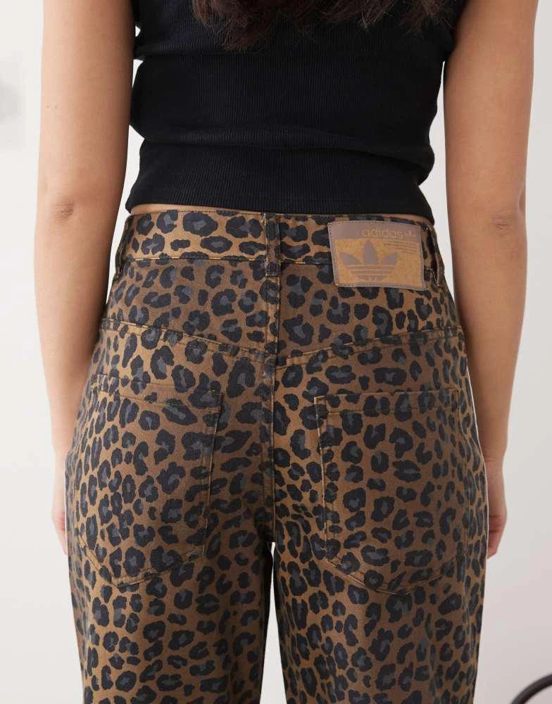 Adidas adidas Originals straight leg denim jeans in leopard print 4