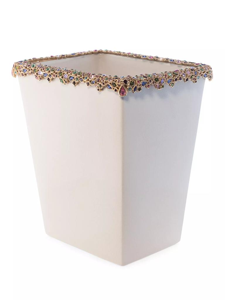 Jay Strongwater Bejeweled Trash Bin