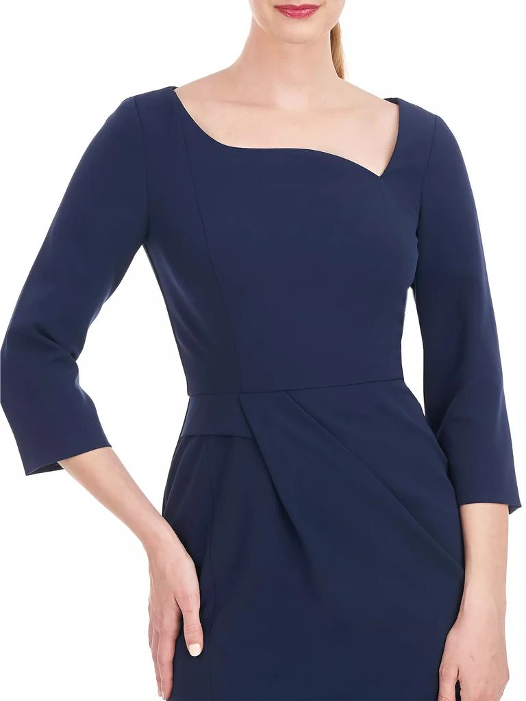 Kay Unger Anya Asymmetric Crepe Midi-Dress 5
