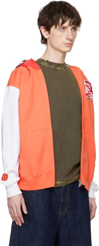 Bape Orange & White Korea Shark Full Zip Hoodie 2