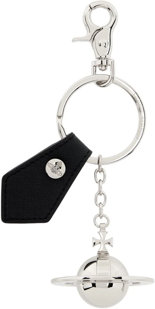 Vivienne Westwood Black & Silver 3D Orb Keychain 1