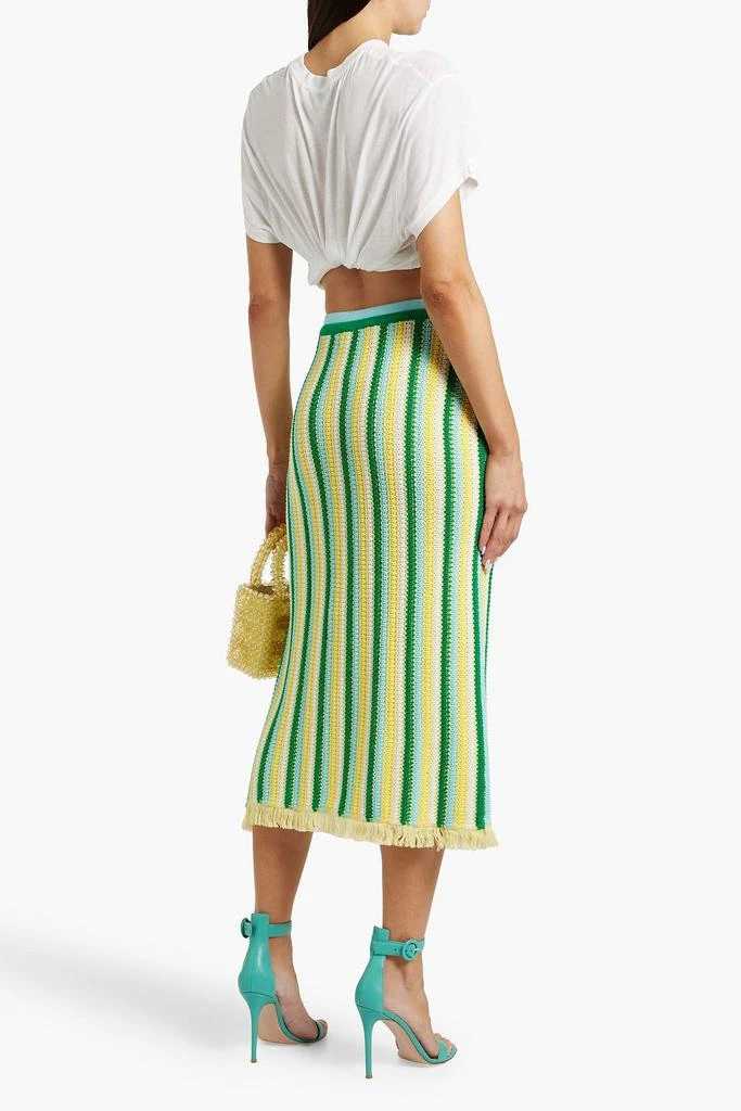 Diane von Furstenberg Paulina striped crocheted cotton midi skirt 3