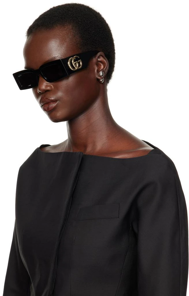 Gucci Black Rectangular Sunglasses 4
