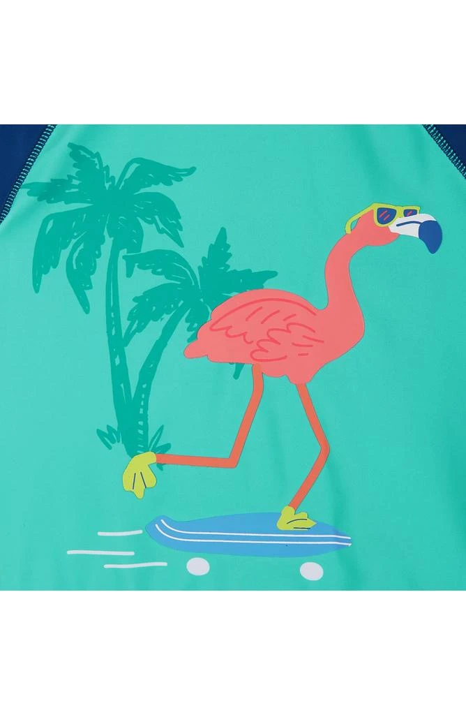 Andy & Evan Flamingo Rashguard T-Shirt & Swim Shorts Set 3