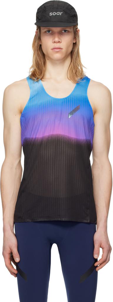 Soar Running Blue & Black Race Tank Top